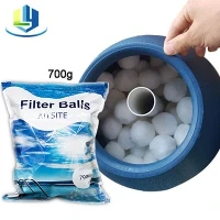 Mitjà de filtre de piscina de bola de fibra Embalatge de bossa de color de 700 g